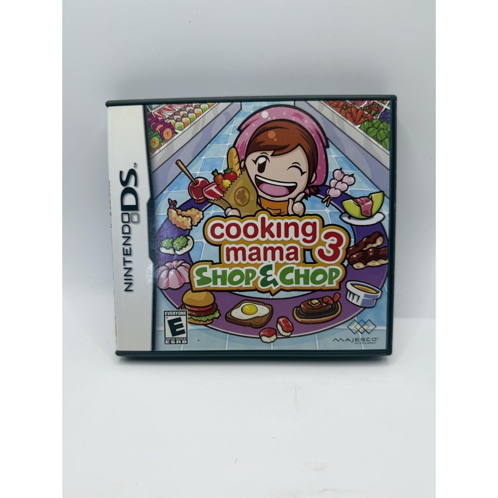 Cooking Mama 3 Shop & Chop Nintendo DS Game Case Cart E Everyone MC2 Cooking
